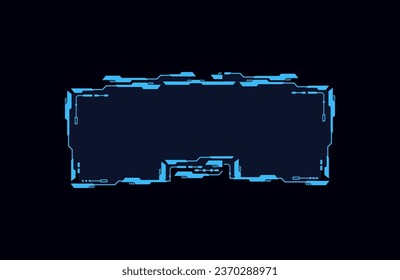 Futuristic sci fi hud frame design. Game ui control bar display element. Cyberpunk vector illustration shape.