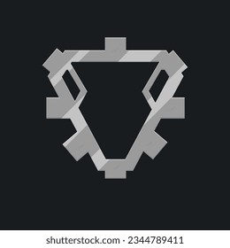 Futuristic Sci Fi Hud Futuristic Military Frame Logo Icon Element Metallic Triangle Mechanical Gray Vector Design