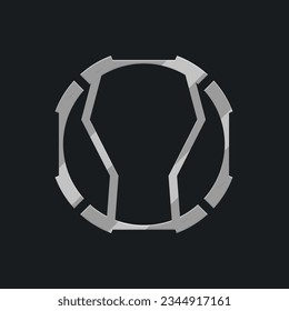 Futuristic Sci Fi Hud Futuristic Military Frame Logo Icon Element Metallic Circle Gray Vector Design