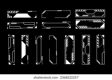 Futuristic sci fi interface element hud technology frame graphic vector design template