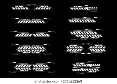 Futuristic sci fi interface element hud technology frame graphic vector design template