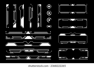 Futuristic sci fi interface element hud technology frame graphic vector design template