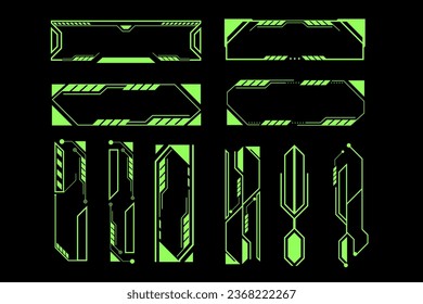 Futuristic sci fi interface element hud technology frame graphic vector design template