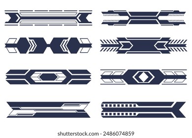 Futuristic sci fi interface element hud technology frame graphic vector design template