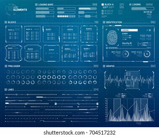 Futuristic Sci Fi Modern User Interface Set. Abstract HUD
