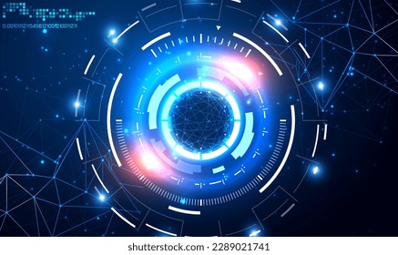 Futuristic sci fi technology background circles digital hi-tech. Circle abstract technology digital UI futuristic HUD element, Sci-fi virtual user interface. Science and technology. Vector EPS10.