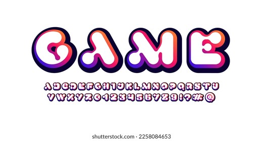 Futuristic science 3d font alphabet, letters and numbers, vector illustration 10EPS