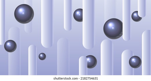 Futuristic science background with glowing low polygonal spheres, atoms or molecules on loght blue.