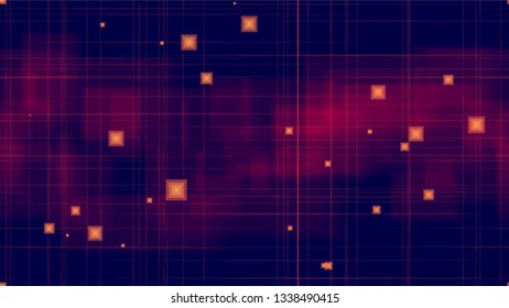 Futuristic Science Seamless Neon Background. Vibrant Modern Matrix Design. Digital Tech Neon Pattern. Digital Cover Background.