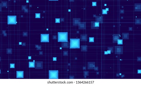 Futuristic Science Seamless Neon Background. Vibrant Modern Matrix Design. Digital Tech Neon Pattern. Futuristic Led Background.