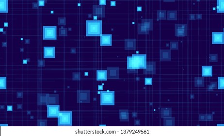 Futuristic Science Seamless Neon Background. Abstract Modern Texture. Digital Future Technology Pattern. Digital Cover Background.