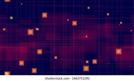Futuristic Science Seamless Neon Background. Bright Artificial Intelligence Concept. Minimal Neon Poster Pattern. Digital Cover Background.