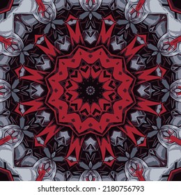 Futuristic science-fiction octagon mandala design