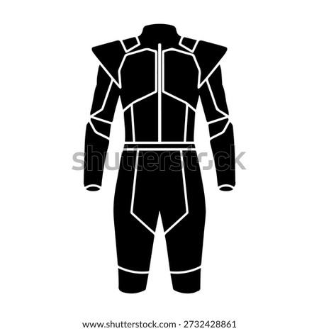 Futuristic Sci-Fi Armor Bodysuit Silhouette Vector Professional Superhero Costume Design Template for Gaming Avatars and Cosplay Illustration