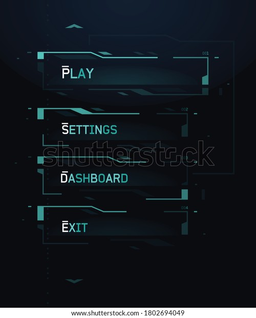 Futuristic Scifi Fui Menu Buttons Set Stock Vector (Royalty Free ...