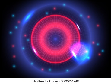 Circuito de brillo de ciencia ficción futurista. Efecto neón rojo y azul. Resumen del fondo de la interfaz. Pantalla para el marcador de posición y el diseño de la página de inicio. Negocio digital