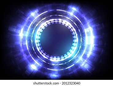 Futurista usuario HUD de ciencia ficción. Marco de infografía digital. Resumen del holograma de fondo de alta tecnología. Conexión de tecnología de realidad virtual de electricidad. Interfaz circular