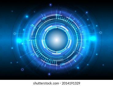 Futuristic Sci-Fi glowing HUD user. Digital infographic frame. Abstract hologram hi-tech background. Virtual reality technology electric innovation. Network of data science