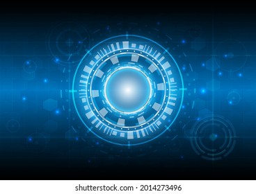 Futuristic Sci-Fi glowing HUD user. Digital infographic frame. Abstract hologram hi-tech background. Virtual reality technology electric innovation. Sceurity locked concept
