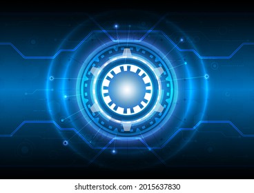 Futuristic Sci-Fi glowing HUD user. Digital infographic frame. Abstract hologram hi-tech background. Virtual reality technology electric innovation. Data engineer