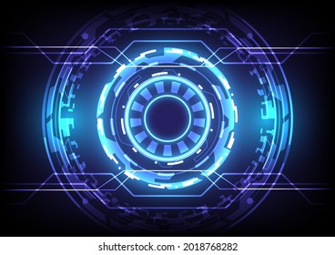 Futurista usuario HUD de ciencia ficción. Ingeniero de datos. Interfaz de infografía digital. Resumen del holograma de fondo de alta tecnología. Tecnología de realidad virtual eléctrica 