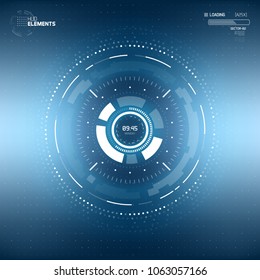Futuristic Sci-Fi HUD Circle Element. Abstract Creative Design Background. Virtual Reality