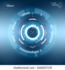 Futuristic Sci-Fi HUD Circle Element. Abstract Creative Design Background. Virtual Reality