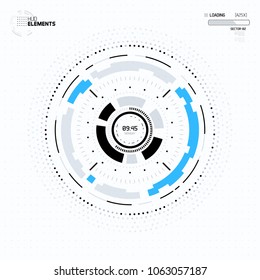 Futuristic Sci-Fi HUD Circle Element. Abstract Creative Design Background. Virtual Reality