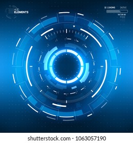 Futuristic Sci-Fi HUD Circle Element. Abstract Creative Design Background. Virtual Reality