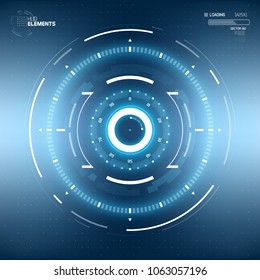 Futuristic Sci-Fi HUD Circle Element. Abstract Creative Design Background. Virtual Reality