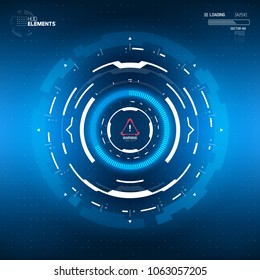 Futuristic Sci-Fi HUD Circle Element. Abstract Creative Design Background. Virtual Reality
