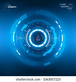 Futuristic Sci-Fi HUD Circle Element. Abstract Creative Design Background. Virtual Reality