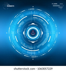 Futuristic Sci-Fi HUD Circle Element. Abstract Creative Design Background. Virtual Reality