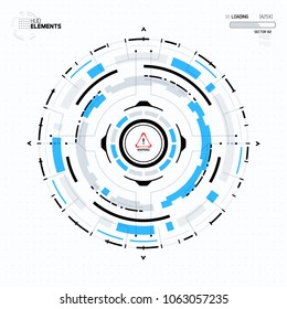 Futuristic Sci-Fi HUD Circle Element. Abstract Creative Design Background. Virtual Reality