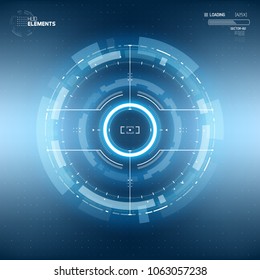 Futuristic Sci-Fi HUD Circle Element. Abstract Creative Design Background. Virtual Reality