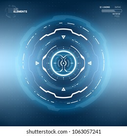 Futuristic Sci-Fi HUD Circle Element. Abstract Creative Design Background. Virtual Reality