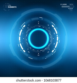 Futuristic Sci-Fi HUD Circle Element. Abstract Hologram Design Background. Virtual Reality