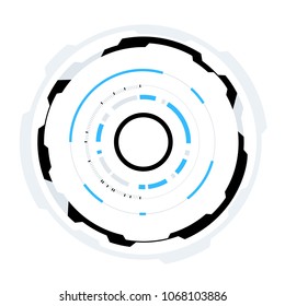 Futuristic Sci-Fi HUD Circle Element. Abstract Hologram Design Background. Virtual Reality