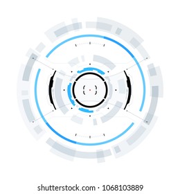 Futuristic Sci-Fi HUD Circle Element. Abstract Hologram Design Background. Virtual Reality