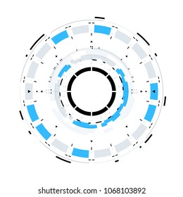 Futuristic Sci-Fi HUD Circle Element. Abstract Hologram Design Background. Virtual Reality
