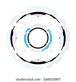 Futuristic Sci-Fi HUD Circle Element. Abstract Hologram Design Background. Virtual Reality