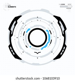 Futuristic Sci-Fi HUD Circle Element. Abstract Hologram Design Background. Virtual Reality