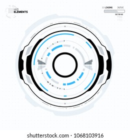 Futuristic Sci-Fi HUD Circle Element. Abstract Hologram Design Background. Virtual Reality