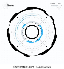 Futuristic Sci-Fi HUD Circle Element. Abstract Hologram Design Background. Virtual Reality