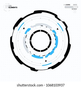 Futuristic Sci-Fi HUD Circle Element. Abstract Hologram Design Background. Virtual Reality