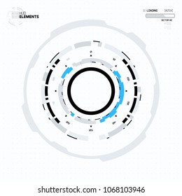 Futuristic Sci-Fi HUD Circle Element. Abstract Hologram Design Background. Virtual Reality