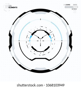 Futuristic Sci-Fi HUD Circle Element. Abstract Hologram Design Background. Virtual Reality