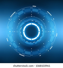 Futurista Sci-Fi HUD Circle Elemento. Fondo del diseño del holograma abstracto. Realidad virtual