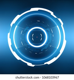 Futuristic Sci-Fi HUD Circle Element. Abstract Hologram Design Background. Virtual Reality