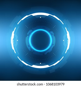 Futuristic Sci-Fi HUD Circle Element. Abstract Hologram Design Background. Virtual Reality